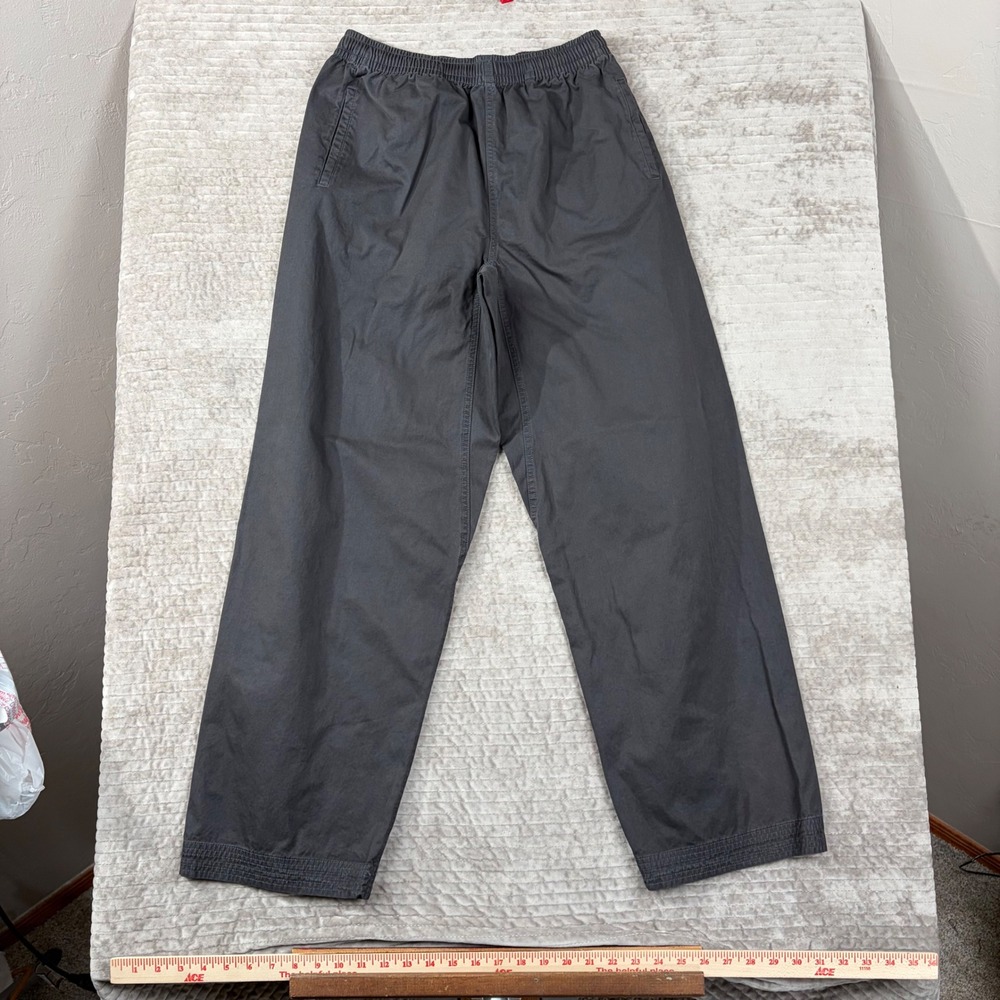 Skims Outdoor Woven Pant Charcoal Grey Elastic Waist Cotton‎ Lounge Trousers S